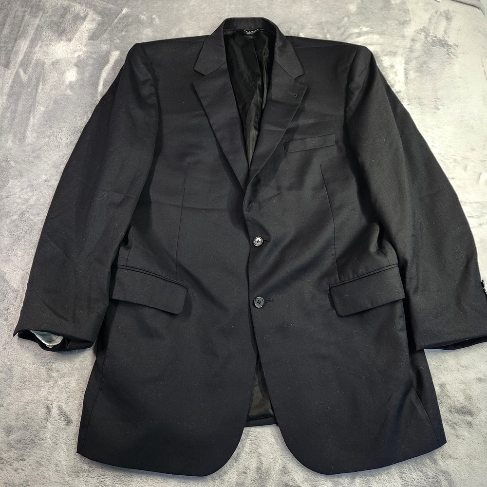 Jos. A. Bank Signature Collection 100% Wool Black Suit Jacket Blazer 43L 44L 44